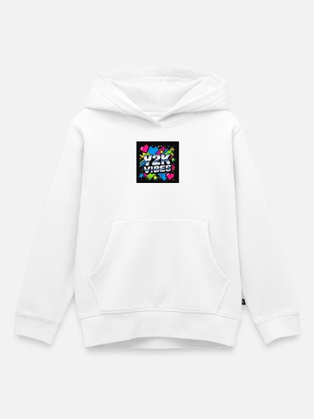 Y2K Vibes Neon Design - Kinder Premium Organic Hoodie - Weiß
