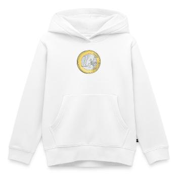 Un euro - Sweat Premium à capuche enfant bio - blanc - Devant - AI Model Kid Female (0cm)