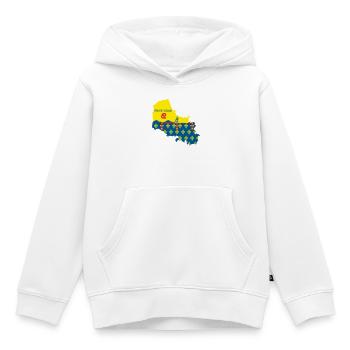 Carte stylisée du Pas-de-Calais avec ses symboles - Sweat Premium à capuche enfant bio - blanc - Devant - AI Model Kid Female (0cm)