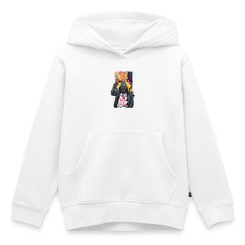 Rappeur urbaine avec graffiti coloré - Sweat Premium à capuche enfant bio - blanc - Devant - AI Model Kid Female (0cm)