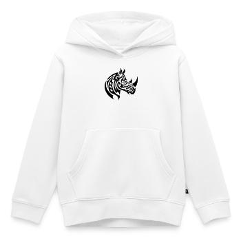 Tribal du rhinocéros - Sweat Premium à capuche enfant bio - blanc - Devant - AI Model Kid Female (0cm)