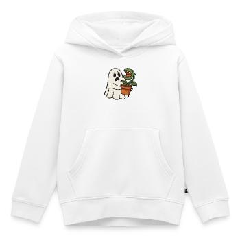 Fantôme mignon avec une plante carnivore - Sweat Premium à capuche enfant bio - blanc - Devant - AI Model Kid Female (0cm)