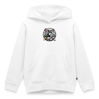 Portrait floral d'un Schnauzer érudit - Sweat Premium à capuche enfant bio - blanc - Devant - AI Model Kid Female (0cm)