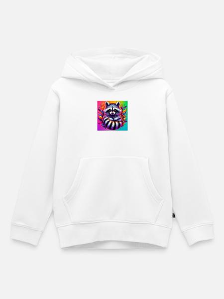 Waschbär - Kinder Premium Organic Hoodie - Weiß