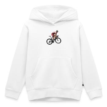 Dynamischer Radrennfahrer im Wettkampf - Kinder Premium Organic Hoodie - Weiß - Vorne - AI Model Kid Female (0cm)