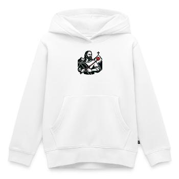 Figure légendaire de la Suisse - Sweat Premium à capuche enfant bio - blanc - Devant - AI Model Kid Female (0cm)