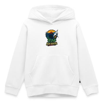 Ker Kreol 974 Island emblematique 01 - Sweat Premium à capuche enfant bio - blanc - Devant - AI Model Kid Female (0cm)