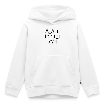 Chat mignon ASCII - Sweat Premium à capuche enfant bio - blanc - Devant - AI Model Kid Female (0cm)