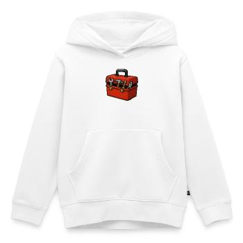 Kompakter Werkzeugkasten Illustration - Kinder Premium Organic Hoodie - Weiß - Vorne - AI Model Kid Female (0cm)