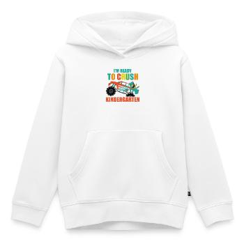 Ich bin bereit, den Kindergarten-Monstertruck zu vernichten - Kinder Premium Organic Hoodie - Weiß - Vorne - AI Model Kid Female (0cm)