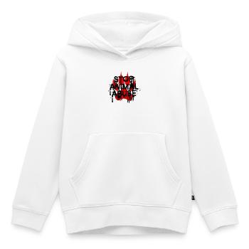 Stop Animal abuse - Kids Premium Organic Hoodie - white - Front - AI Model Kid Female (0cm)