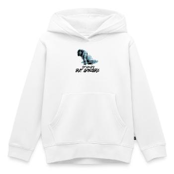 Blaues Hundeporträt im Stencil-Stil - Kinder Premium Organic Hoodie - Weiß - Vorne - AI Model Kid Female (0cm)