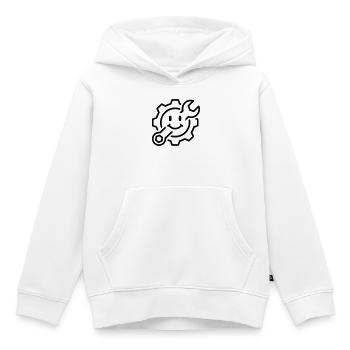 Mechaniker mit einem Lächeln | Reparatur - Kinder Premium Organic Hoodie - Weiß - Vorne - AI Model Kid Female (0cm)