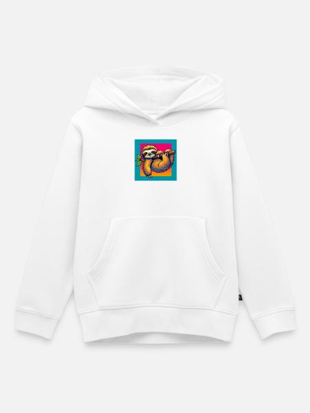 Faultier - Kinder Premium Organic Hoodie - Weiß