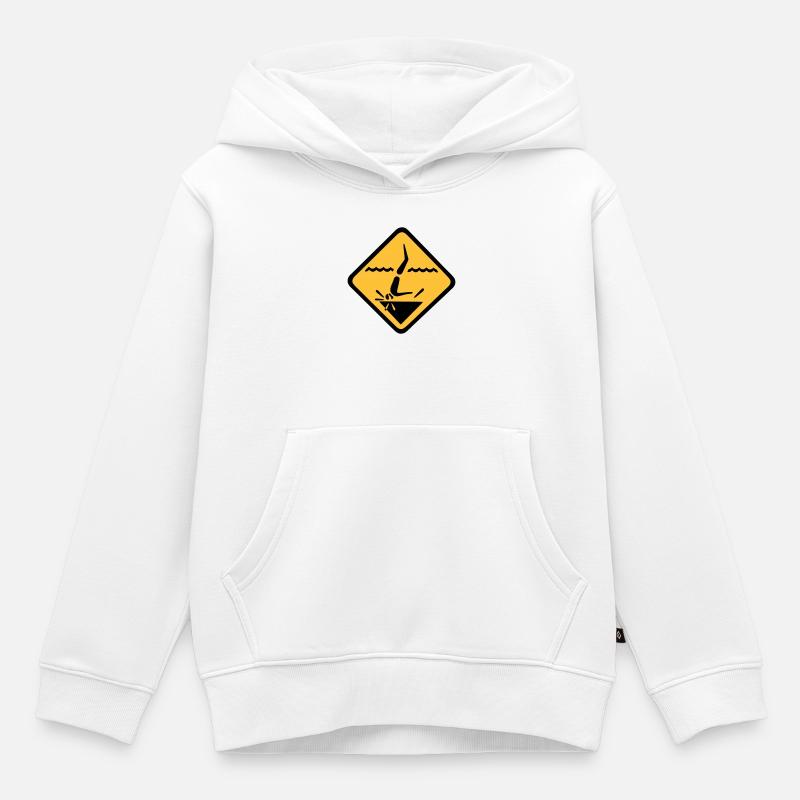 Graphique de signe de plongée - Sweat Premium à capuche enfant bio - blanc