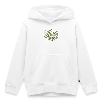 Love Schriftzug mit Mistelzweigen - Kinder Premium Organic Hoodie - Weiß - Vorne - AI Model Kid Female (0cm)