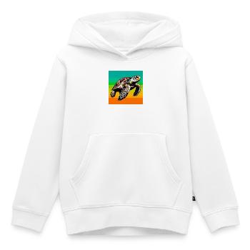 tortue - Sweat Premium à capuche enfant bio - blanc - Devant - AI Model Kid Female (0cm)