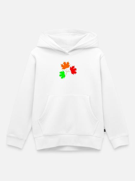 Dreifarbig Ahorn - Kinder Premium Organic Hoodie - Weiß