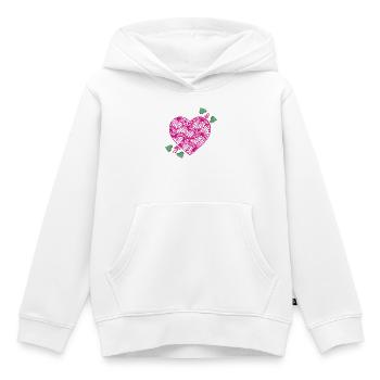 cœur romantique - Sweat Premium à capuche enfant bio - blanc - Devant - AI Model Kid Female (0cm)