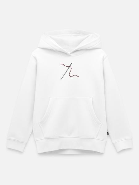 Nadel und Faden Ornament - Kinder Premium Organic Hoodie - Weiß