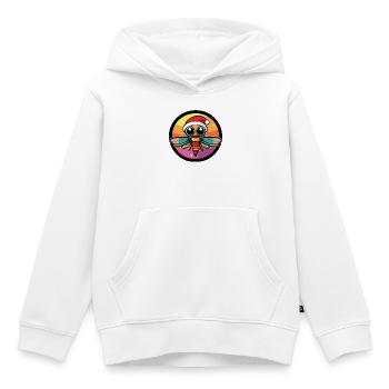Kawaii Bee in Santa Hat Circle - Kids Premium Organic Hoodie - white - Front - AI Model Kid Female (0cm)