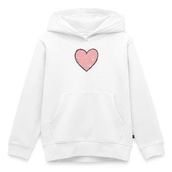 Cœur Rose Délicat - Sweat Premium à capuche enfant bio - blanc - Devant - AI Model Kid Female (0cm)