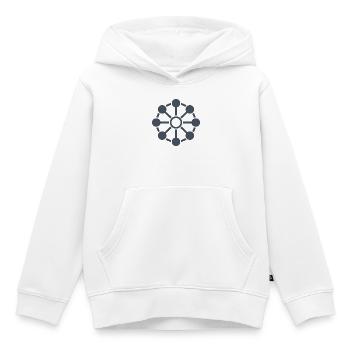 Étoile centrale du réseau - Sweat Premium à capuche enfant bio - blanc - Devant - AI Model Kid Female (0cm)