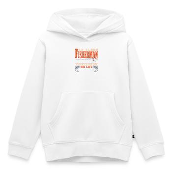 Pêcheurs Pêcheurs Pêcheurs Pêcheurs Pêcheurs Sportifs - Sweat Premium à capuche enfant bio - blanc - Devant - AI Model Kid Female (0cm)