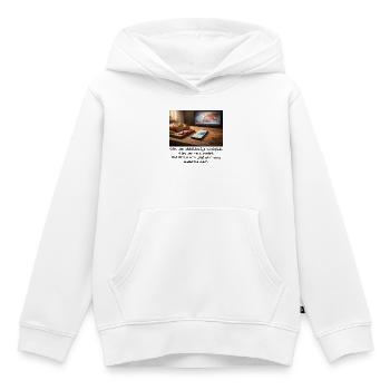 Tout ce qui porte vraiment est simple. - Sweat Premium à capuche enfant bio - blanc - Devant - AI Model Kid Female (0cm)