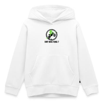 7e anniversaire de Dirt Bike King - Sweat Premium à capuche enfant bio - blanc - Devant - AI Model Kid Female (0cm)