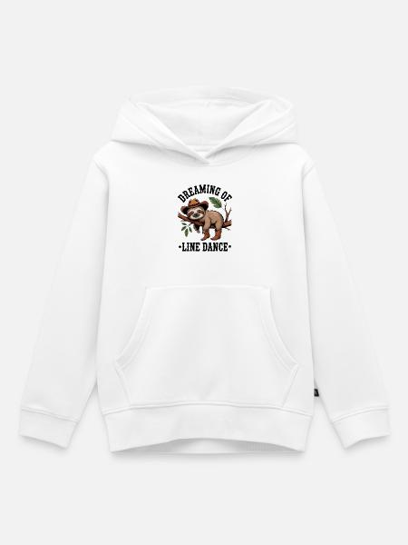 Faultier Cowboy auf Ast - Kinder Premium Organic Hoodie - Weiß