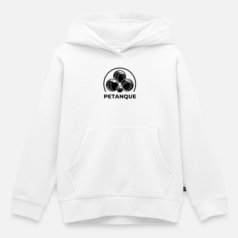 logo petanque - Sweat Premium à capuche enfant bio - blanc