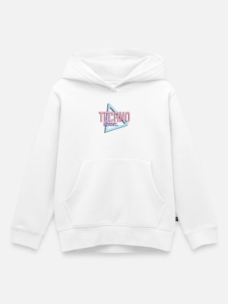 Techno Neon Retro-Logo - Kinder Premium Organic Hoodie - Weiß