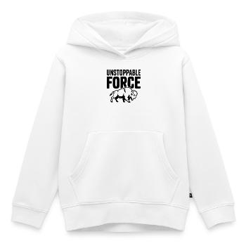 Unaufhaltsame Kraft - Kinder Premium Organic Hoodie - Weiß - Vorne - AI Model Kid Female (0cm)