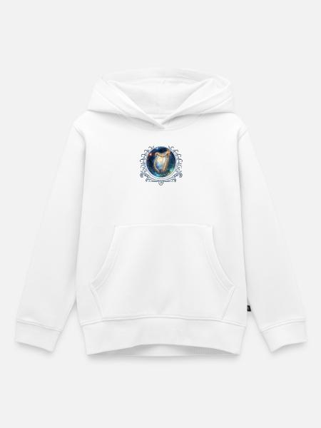 Sky Harp im Stellaren Strudel - Kinder Premium Organic Hoodie - Weiß