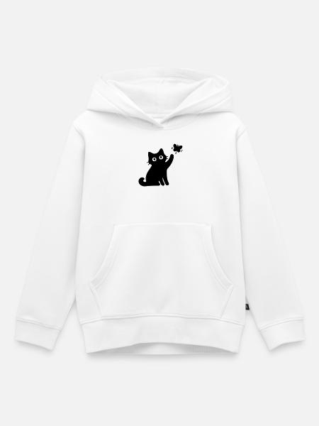 Katze Lustig - Kinder Premium Organic Hoodie - Weiß