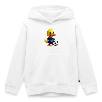 Entchen Fussball - Kinder Premium Organic Hoodie - Weiß - Vorne - AI Model Kid Female (0cm)