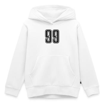 99 - Sweat Premium à capuche enfant bio - blanc - Devant - AI Model Kid Female (0cm)