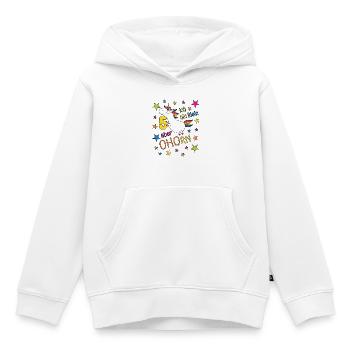 5 ans Fille Licorne Je suis petite Mais - Sweat Premium à capuche enfant bio - blanc - Devant - AI Model Kid Female (0cm)