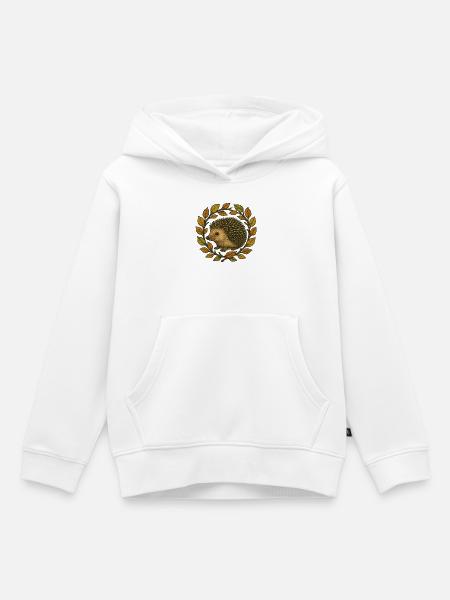 Herbst-Igelkranz - Kinder Premium Organic Hoodie - Weiß