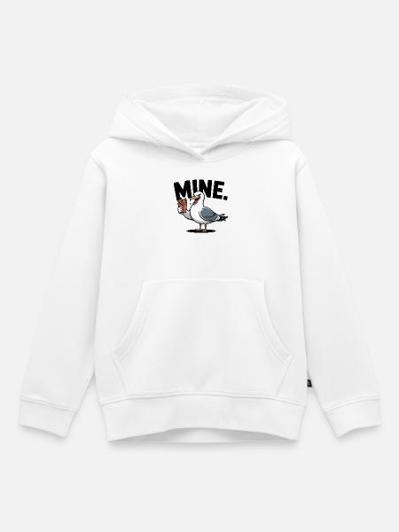 Grumpy Seagull mit Pommes - Kinder Premium Organic Hoodie - Weiß