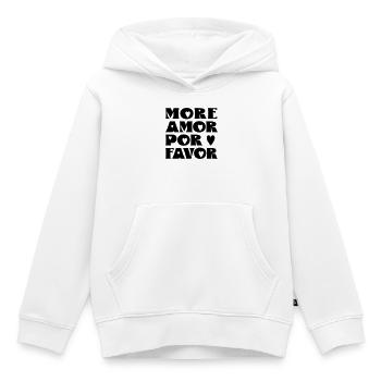 More Amor por favor - Kids Premium Organic Hoodie - white - Front - AI Model Kid Female (0cm)