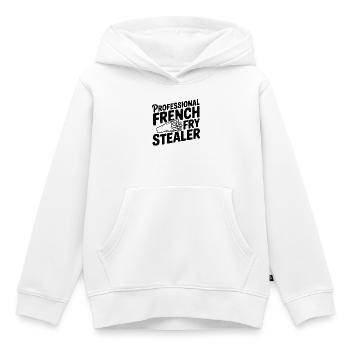 Voleur professionnel de frites - Sweat Premium à capuche enfant bio - blanc - Devant - AI Model Kid Female (0cm)