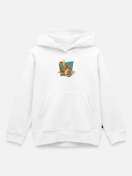 BBQ Drache mit Feueratem - Kinder Premium Organic Hoodie - Weiß