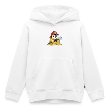 Molliger Pinguin Feuerwehrmann Freiwillige  - Kinder Premium Organic Hoodie - Weiß - Vorne - AI Model Kid Female (0cm)