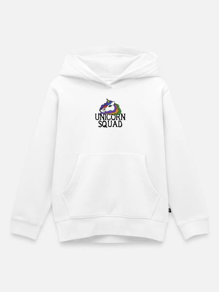 Regenbogen-Einhorn-Porträt - Kinder Premium Organic Hoodie - Weiß