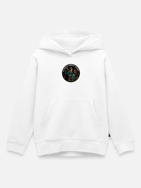 Waldzauber Waldhexe Patch - Kinder Premium Organic Hoodie - Weiß