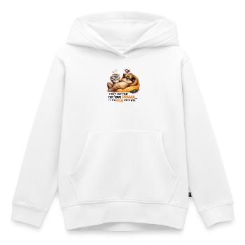 Sloth Coffee Lounge Drama - Kids Premium Organic Hoodie - white - Front - AI Model Kid Female (0cm)