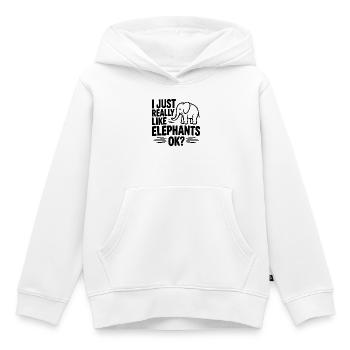 Ich mag Elefanten einfach wirklich, okay? - Kinder Premium Organic Hoodie - Weiß - Vorne - AI Model Kid Female (0cm)
