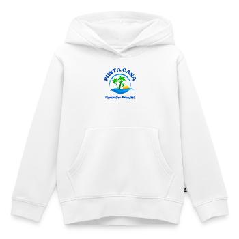 Plage de Punta Cana - Sweat Premium à capuche enfant bio - blanc - Devant - AI Model Kid Female (0cm)